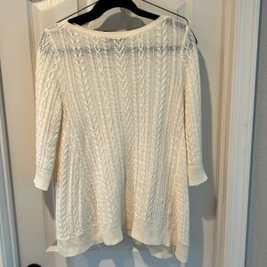 Lauren by Ralph Lauren lightweight spring sweater in cream.